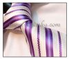 Kravata - vázanka Bílá s fialovými pruhy